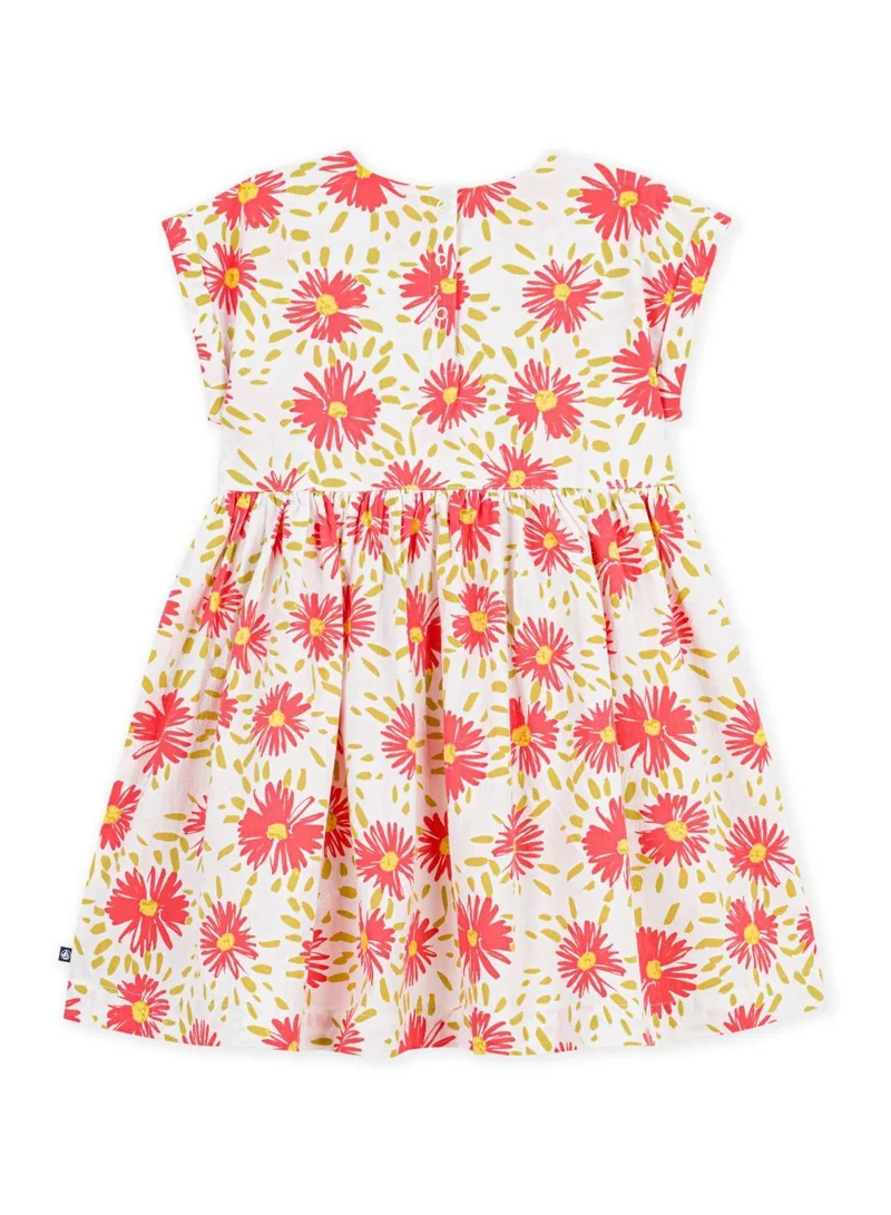 Petit Bateau Children's short-sleeved floral cotton dress